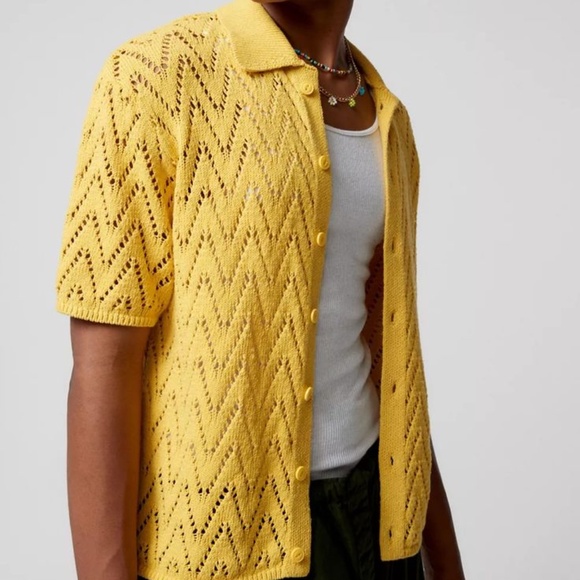 BDG Define Knit Polo in yellow - Picture 1 of 4